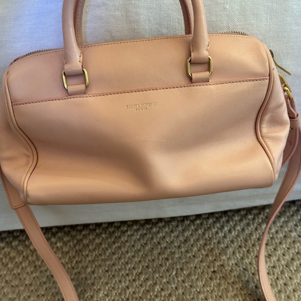 Saint Laurent Pink Leather Women's Bag.classic baby duffle. Pink leather.